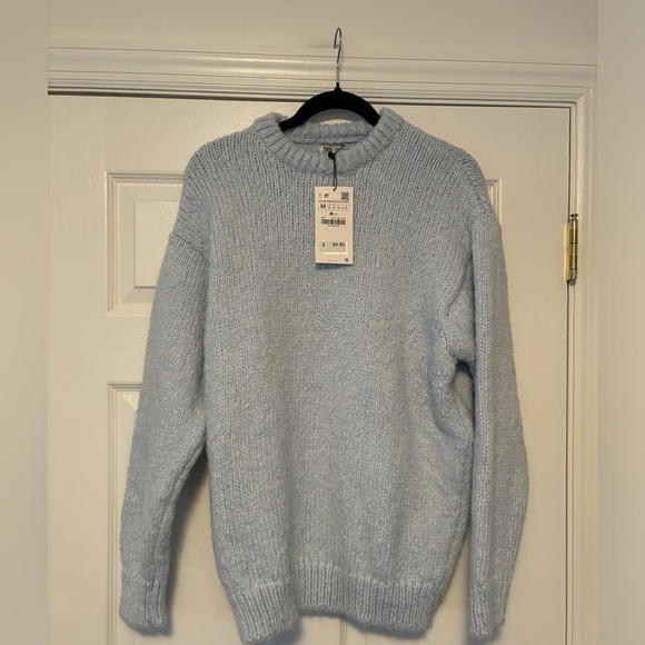 NWT Zara Baby Blue Sweater - Picture 1 of 7